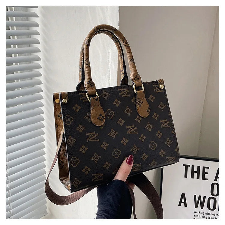 Elegant Retro Women's Tote Bag Single Shoulder Crossbody Bag Floral Print Ladies Handbag Luxury Texture Commuter Messenger Bag luxecrown.co.uk