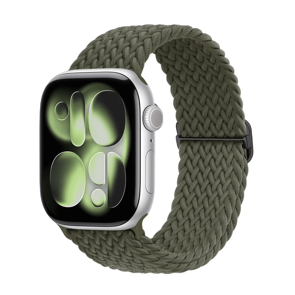Apple Watch Band 42mm 46mm 44mm 40mm 45mm Ultra 3 49mm Braided Bracelet Correa Series 11 10 9 8 7 6 SE3 Smartwatch Straps luxecrown.co.uk