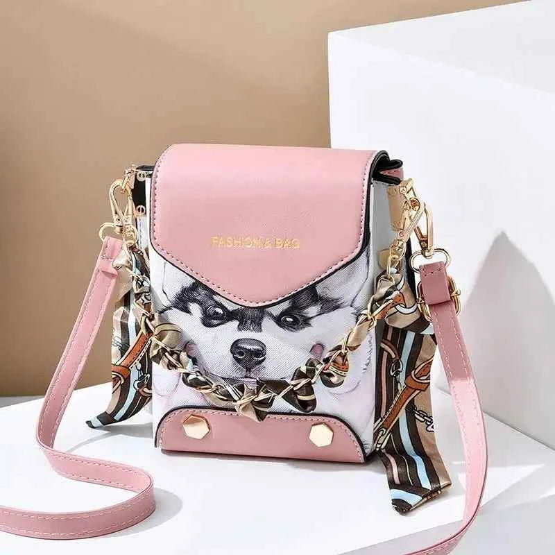 New Faion Women's Mobile Phone Menger Bag Pur Double oulder Bag PU Leather No Brand Registered Trademark