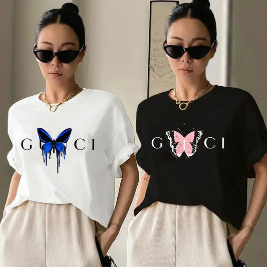 Women Brand T-shirt Classic Short Sleeves Tops&Tees Summer Breathable Harajuku Fashion Luxury Blouse Youthful Clothes for Woman Streetsharks