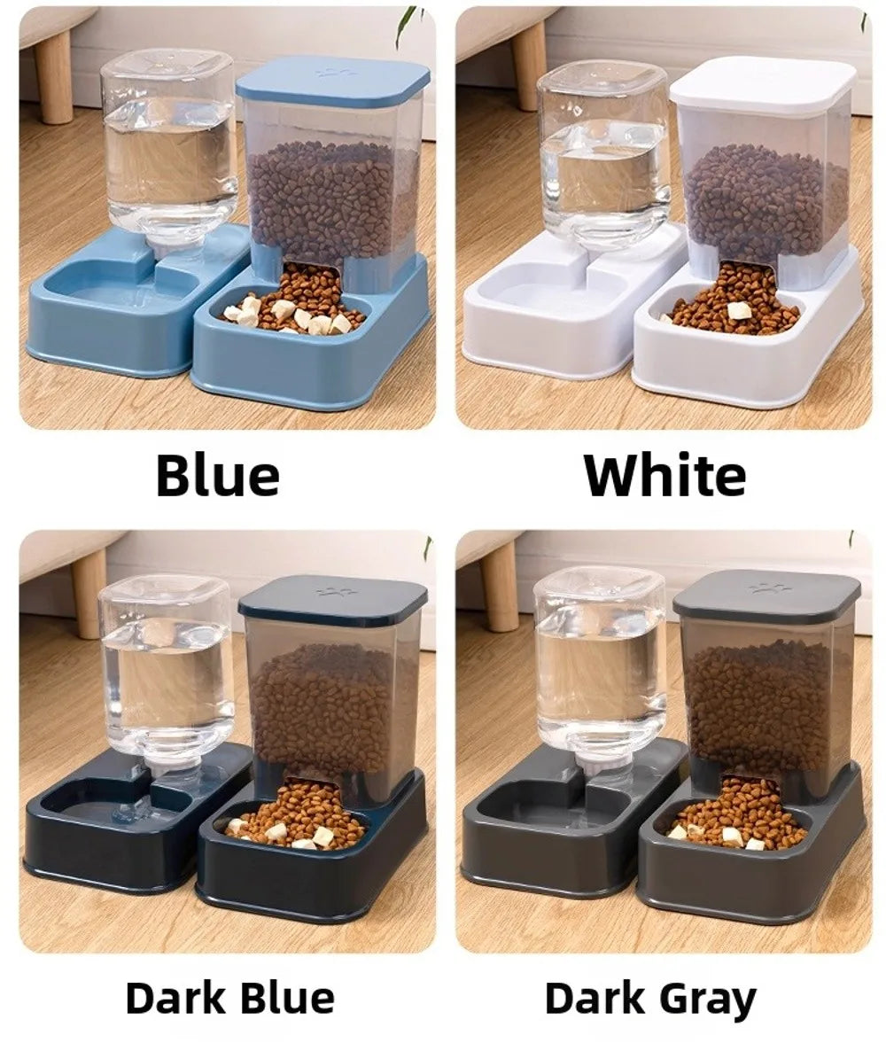 1.2L/1.5L Pet Automatic Feeder Plastic Large Capacity Cat Dog Water Dispenser Feeder Set 3 Colors 2 Styles luxecrown.co.uk