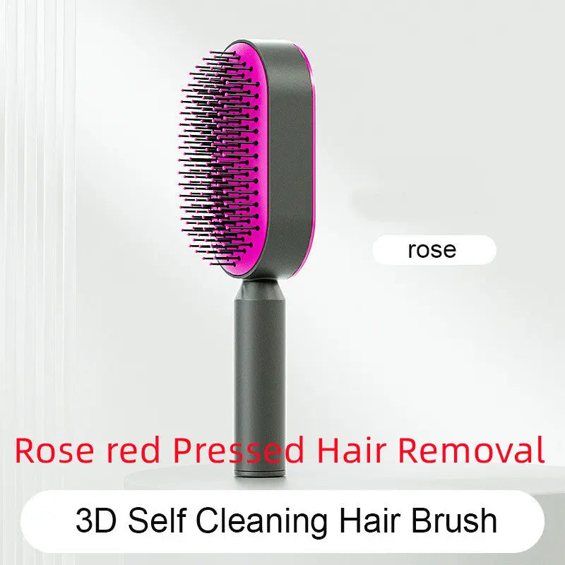 Self Cleaning Hairbrush For Women One-key Cleaning Hair Loss Airbag Massage Scalp Comb Anti-Static Hairbrush -  Streetsharks