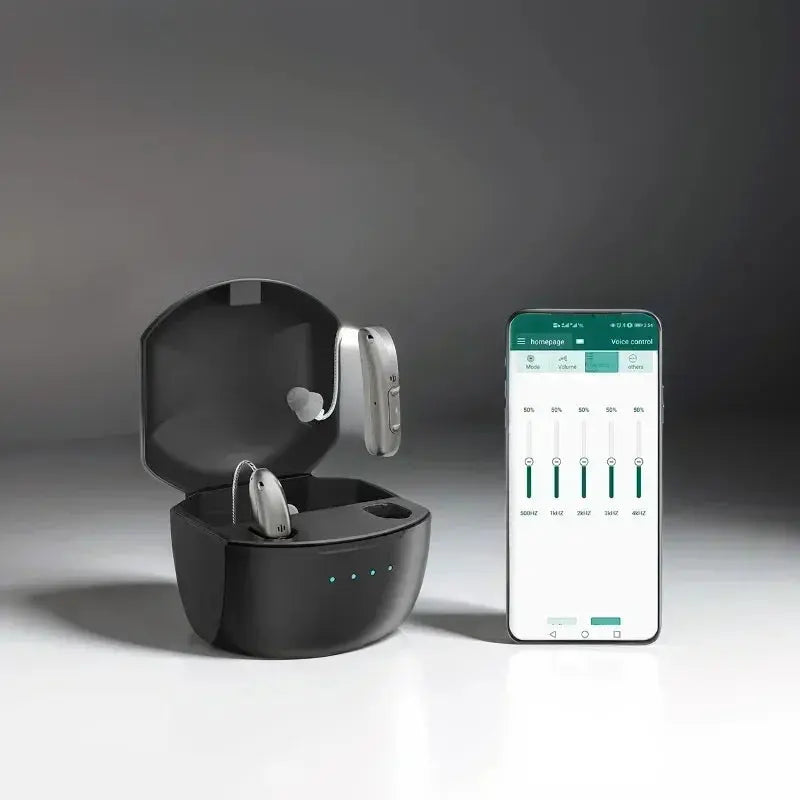 Self-Fitting OTC Hearing Aids, Mild to Moderate Hearing Loss, Bluetooth Hearing Aid with Invisible Fit Noise Reduction luxecrown.co.uk