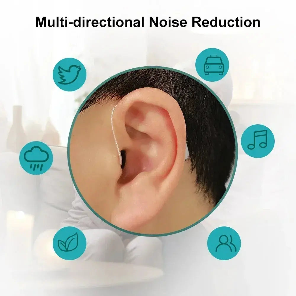 Self-Fitting OTC Hearing Aids, Mild to Moderate Hearing Loss, Bluetooth Hearing Aid with Invisible Fit Noise Reduction luxecrown.co.uk