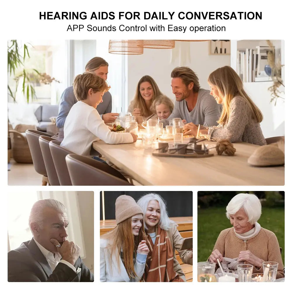 Self-Fitting OTC Hearing Aids, Mild to Moderate Hearing Loss, Bluetooth Hearing Aid with Invisible Fit Noise Reduction luxecrown.co.uk