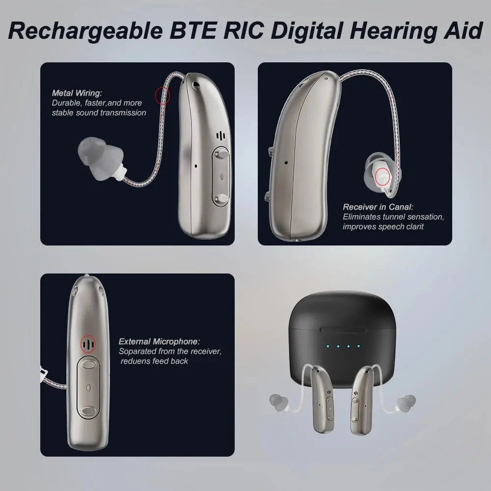Self-Fitting OTC Hearing Aids, Mild to Moderate Hearing Loss, Bluetooth Hearing Aid with Invisible Fit Noise Reduction luxecrown.co.uk