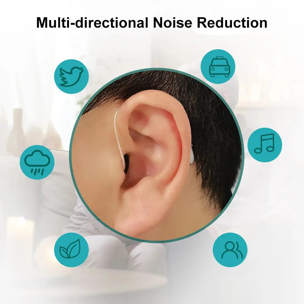 Self-Fitting OTC Hearing Aids, Mild to Moderate Hearing Loss, Bluetooth Hearing Aid with Invisible Fit Noise Reduction luxecrown.co.uk