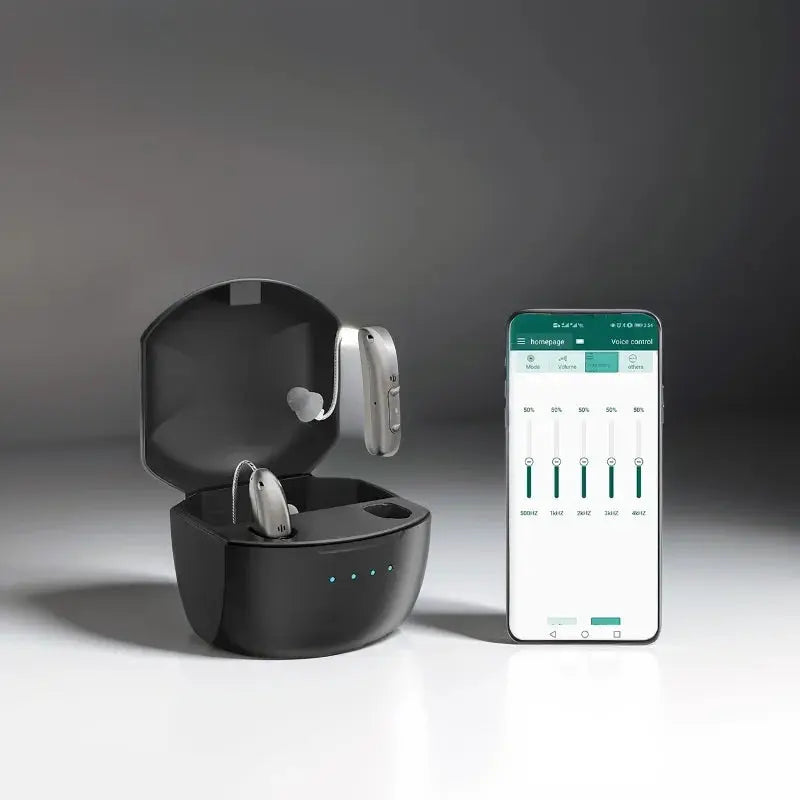 Self-Fitting OTC Hearing Aids, Mild to Moderate Hearing Loss, Bluetooth Hearing Aid with Invisible Fit Noise Reduction luxecrown.co.uk
