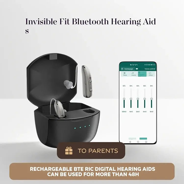 Self-Fitting OTC Hearing Aids, Mild to Moderate Hearing Loss, Bluetooth Hearing Aid with Invisible Fit Noise Reduction luxecrown.co.uk