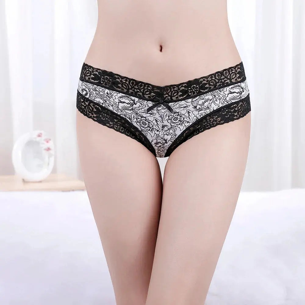 Sexy Lace Women Panties Cotton Underwear Girls Bow Briefs New Ladies Bikini 5 Pcs/set Streetsharks