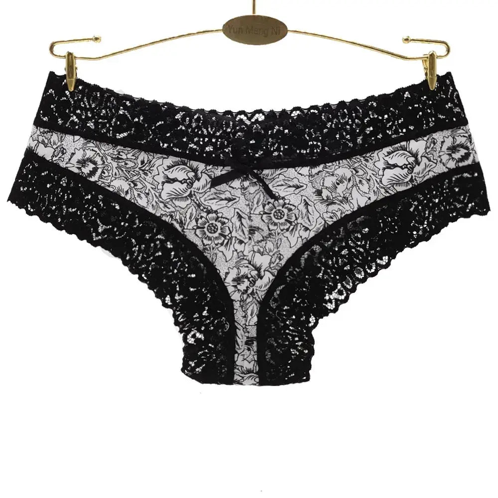 Sexy Lace Women Panties Cotton Underwear Girls Bow Briefs New Ladies Bikini 5 Pcs/set Streetsharks