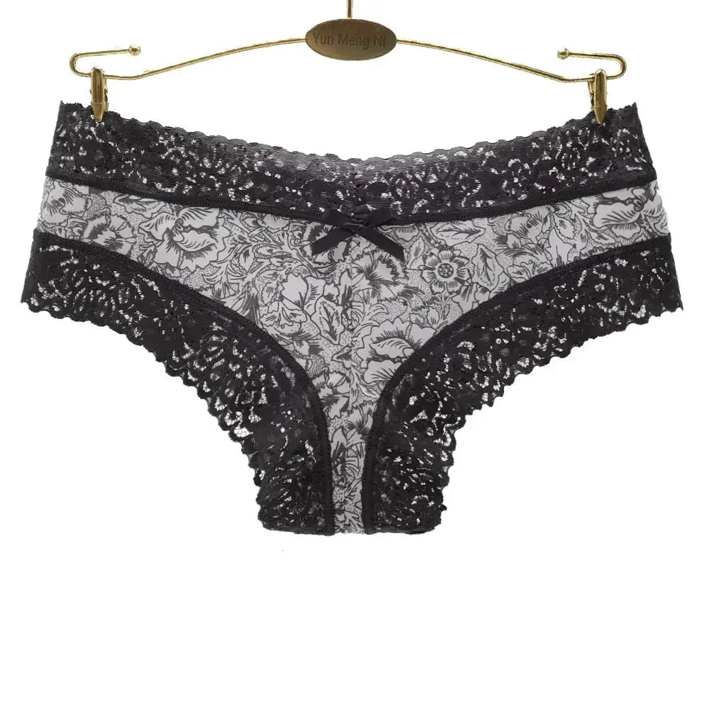 Sexy Lace Women Panties Cotton Underwear Girls Bow Briefs New Ladies Bikini 5 Pcs/set Streetsharks