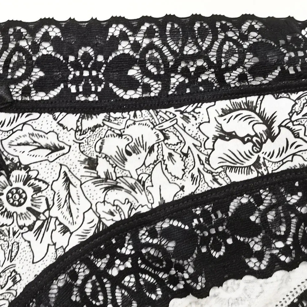 Sexy Lace Women Panties Cotton Underwear Girls Bow Briefs New Ladies Bikini 5 Pcs/set Streetsharks