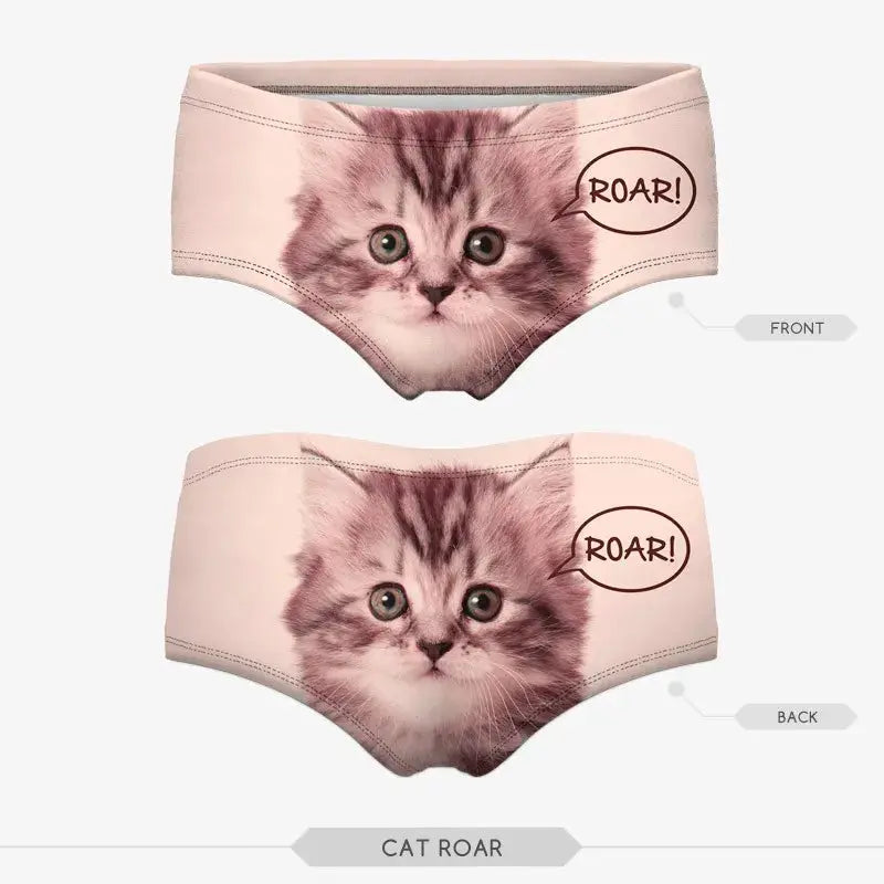 Sexy Panties 2021 Wholesale Pink 3d Print Cat  Underwear Women panties Seamless Briefs ropa interior mujer  lingerie Streetsharks