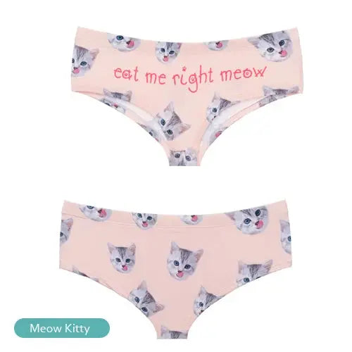 Sexy Panties 2021 Wholesale Pink 3d Print Cat  Underwear Women panties Seamless Briefs ropa interior mujer  lingerie Streetsharks