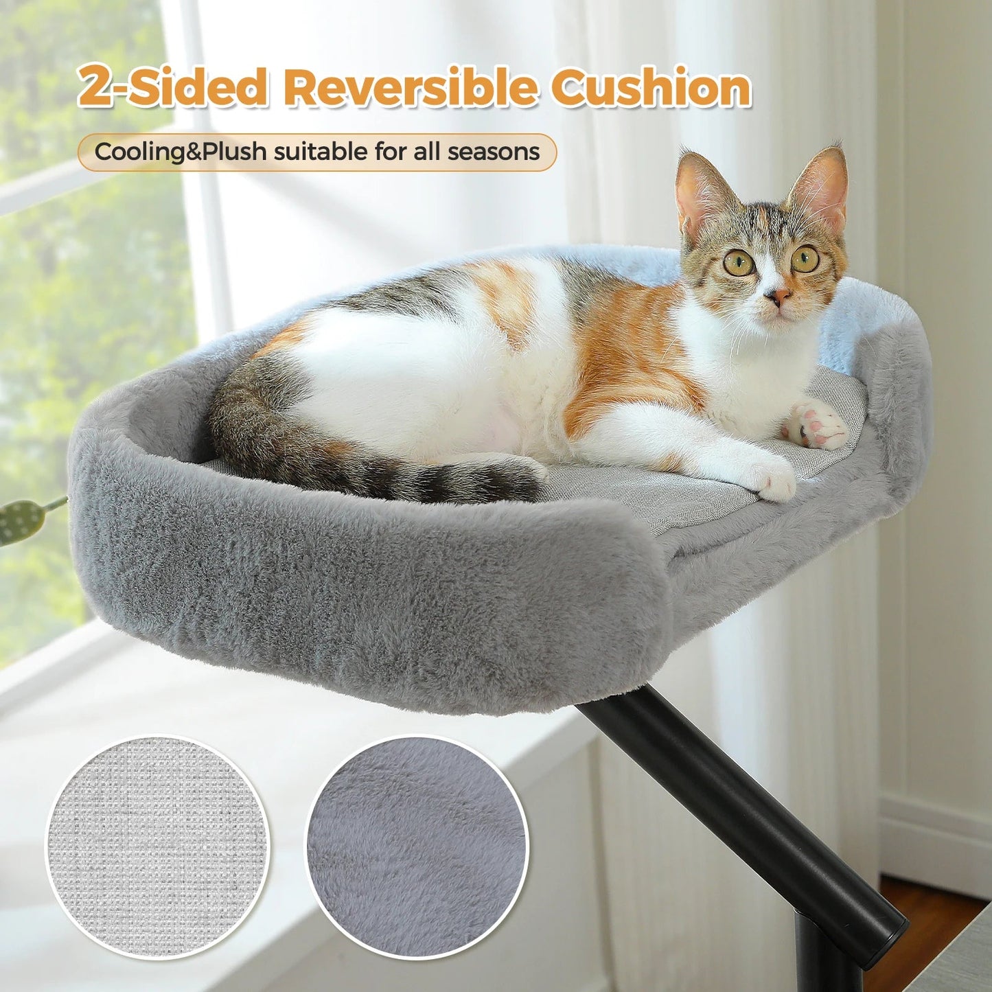 Cat Desk Bed, 360° Rotatable Cat Bed Stand for Indoor Cats, Adjustable Cat Basket, Cats Hammock for Table, Soft Cat Bed for Desk luxecrown.co.uk