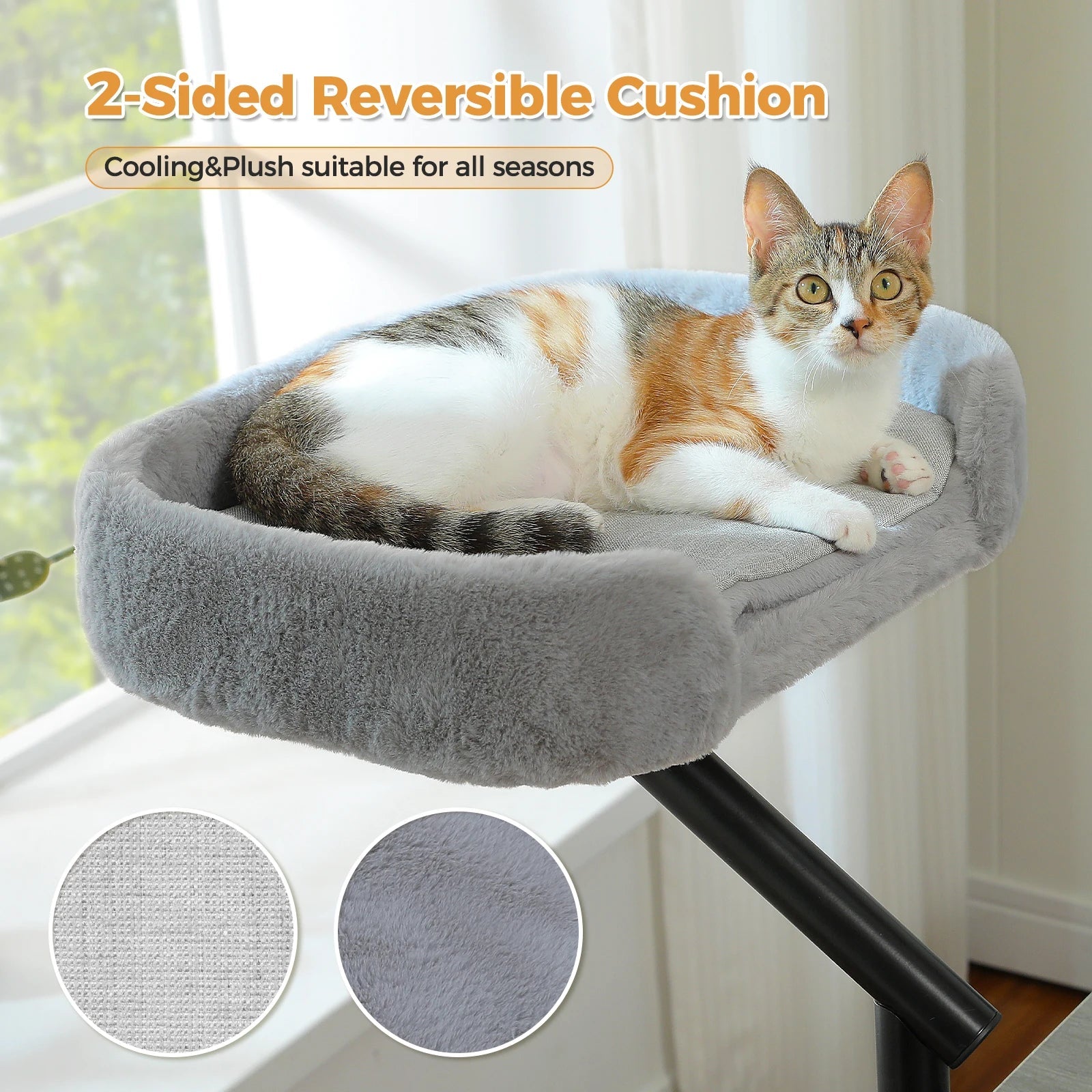 Cat Desk Bed, 360° Rotatable Cat Bed Stand for Indoor Cats, Adjustable Cat Basket, Cats Hammock for Table, Soft Cat Bed for Desk luxecrown.co.uk