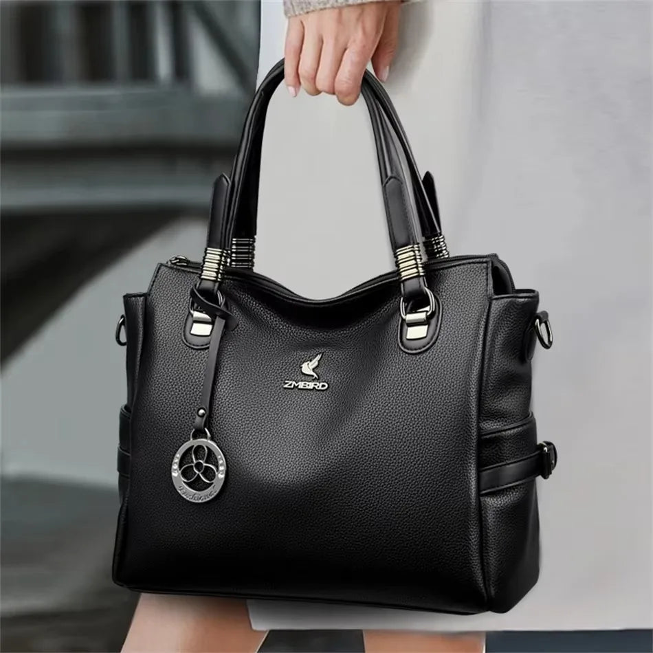 Luxury Handbag Fashion Print Large Capacity Soft Leather Women Shoulder Crossbody Bag Leisure Designer Ladies Purses and Handbag luxecrown.co.uk