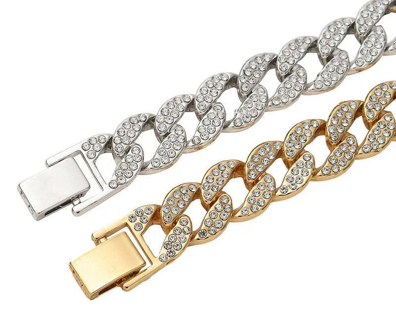 Dog Cuban Gold Chain Luxury Diamond Dog Collar Pet Metal Necklace Jewelry Accessories for Small Medium Large Dogs Cats Pet Gift luxecrown.co.uk