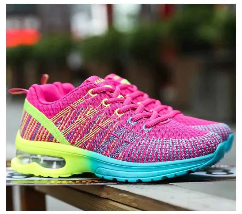 Spring 2023 Plus Size Women's Shoes Low Top Round Toe Mesh Breathable Casual Sports Shoes Weave Knit Lower Heel