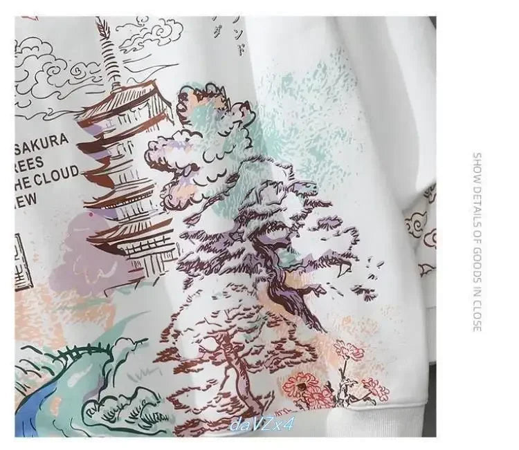 2024 Spring and Autumn Chinese Couple Hoodie Harajuku Style Men's Sweatshirt Loose Hoodie Fashion Y2k Hip Hop Student Hoodie Men Streetsharks