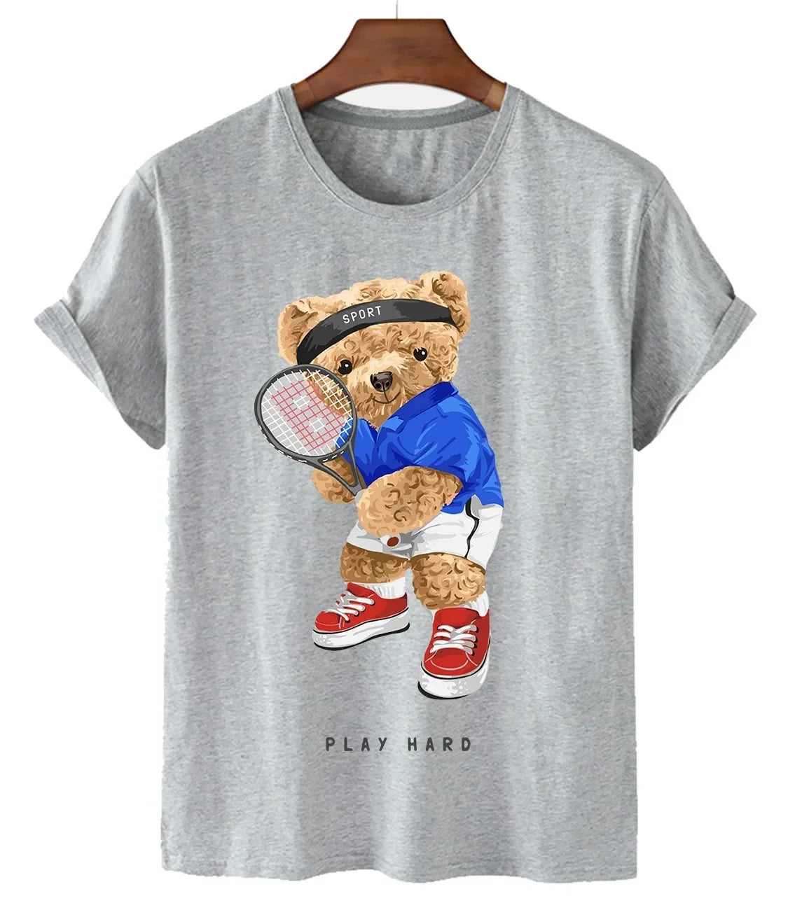 Funny Bear Print Tshirt Women Fashion Cartoon Harajuku Casual T-shirt Female Summer Short Sleeved Top Tees Unisex T Shirt luxecrown.co.uk