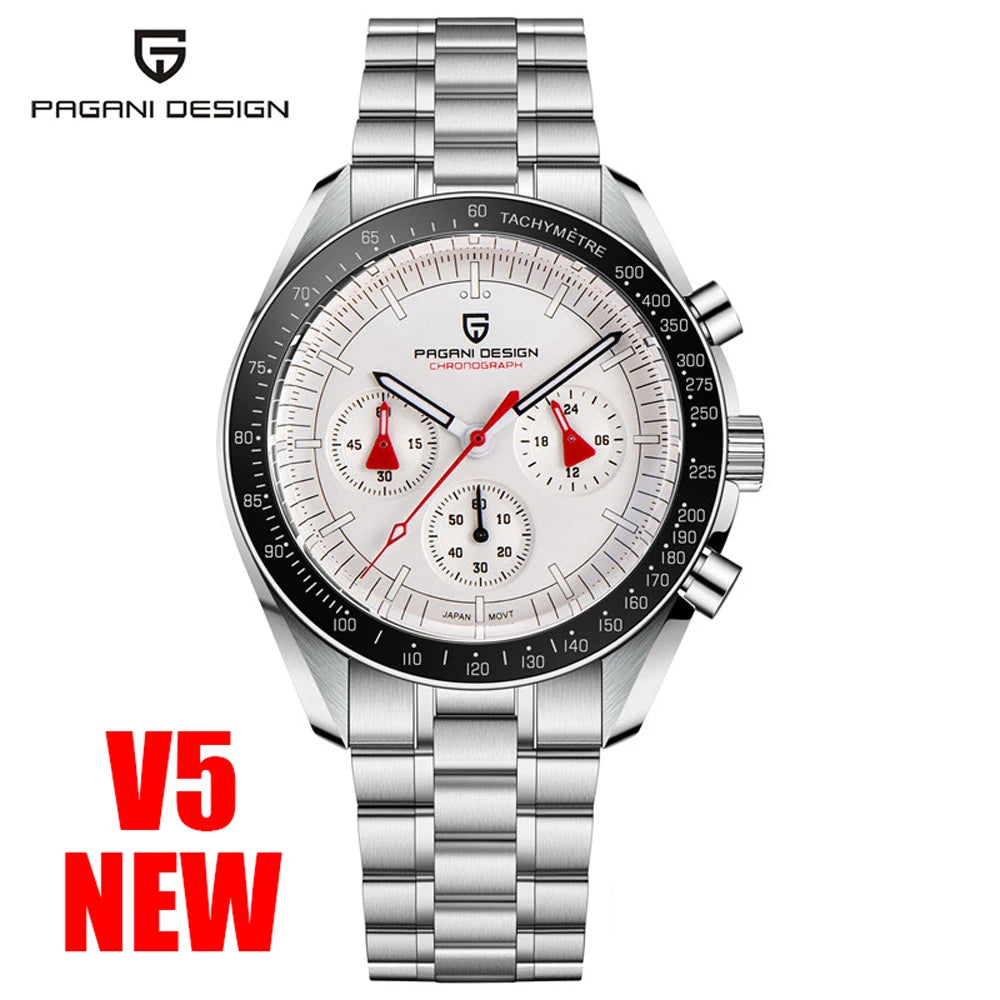 2025 New PAGANI DESIGN Moon Men's Watches Top Luxury Quartz Watch Man VK63 Chronograph Wristwatch AR Sapphire Mirror Waterproof