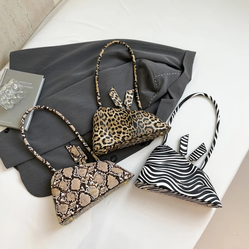 LEFTSIDE Pu Leather Underarm Bags for Women 2025 Korean Fashion Leopard Handbags and Purses Small Luxury Party Shoulder Bag Streetsharks