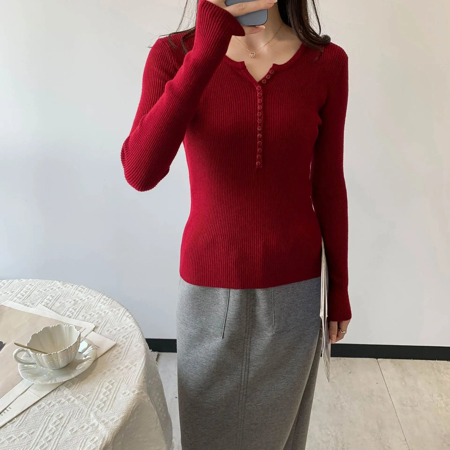 2026 Spring Autumn Basic Sweaters Knitted Women Sweater Button O-neck Pullovers Female Pullover Slim Solid Bold Stripes Tops