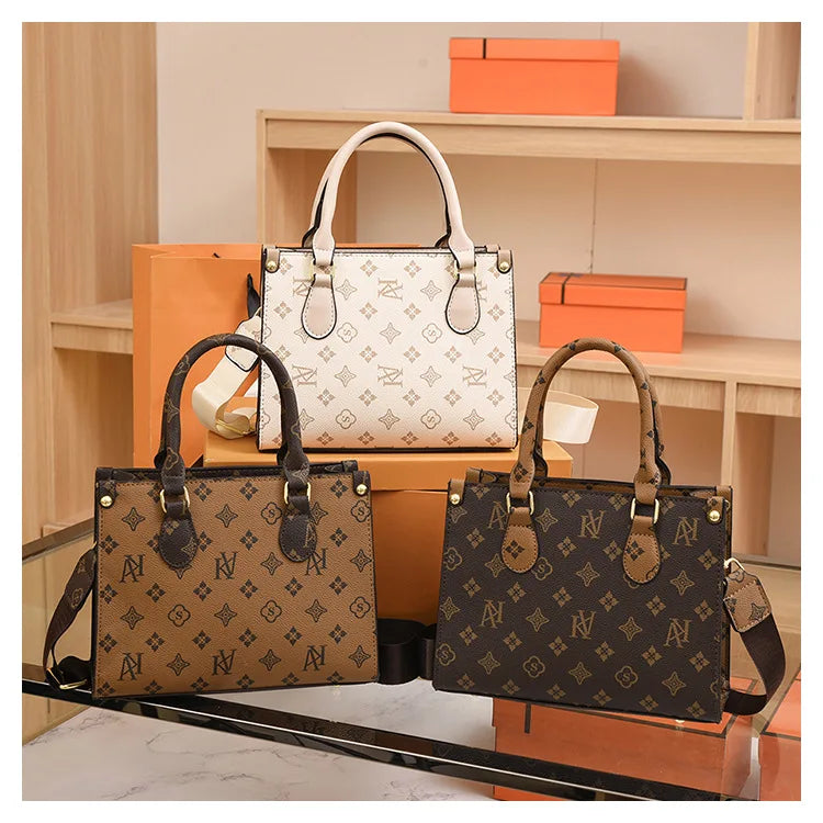 Elegant Retro Women's Tote Bag Single Shoulder Crossbody Bag Floral Print Ladies Handbag Luxury Texture Commuter Messenger Bag luxecrown.co.uk