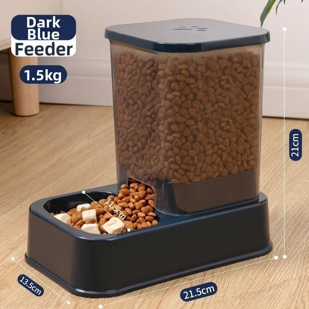 1.2L/1.5L Pet Automatic Feeder Plastic Large Capacity Cat Dog Water Dispenser Feeder Set 3 Colors 2 Styles luxecrown.co.uk