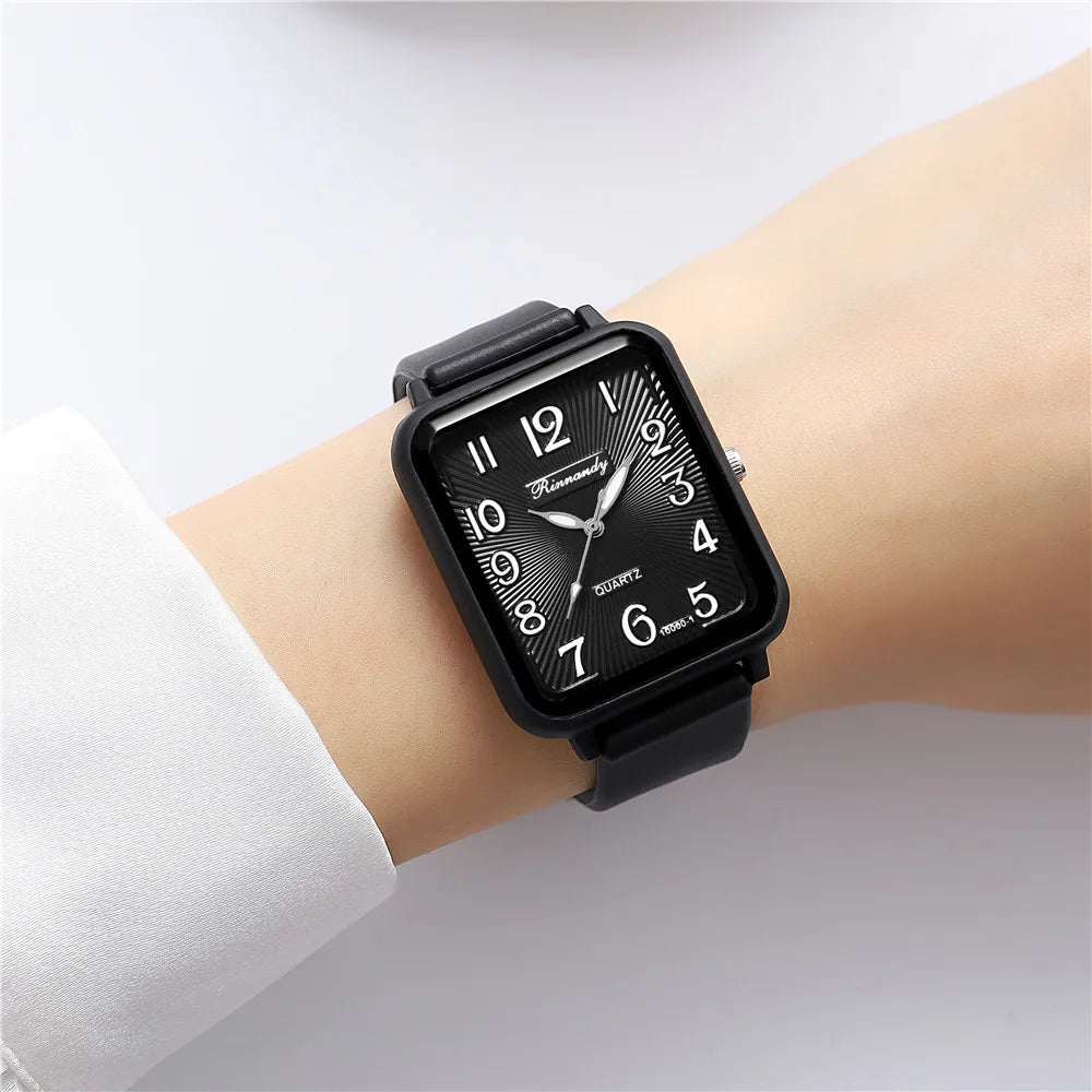 Watches for Women Rectangle Digital Watch Simple Women Quartz Wrist Watch Silicone Strap Lady Clock Relogio Feminino Reloj Mujer Streetsharks