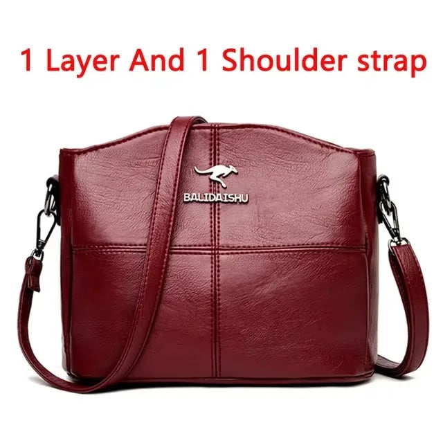 Brand Leather 3 Layers Alligator Crossbody Bag for Women Female Shoulder Messenger Sac Luxury Designer Ladies Handbags Streetsharks