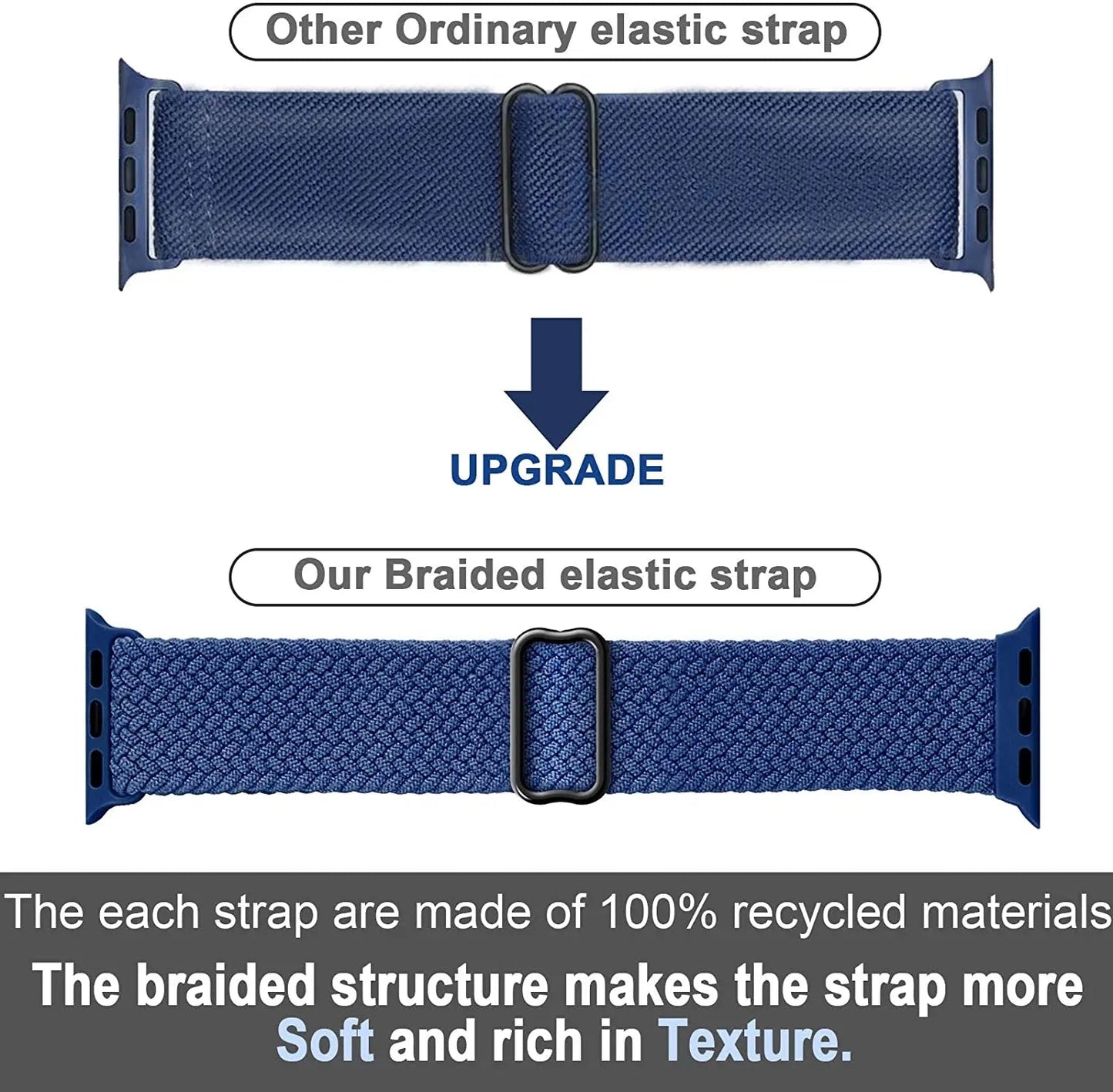 Braided Solo Loop Strap For Apple watch band 44mm 40mm 49mm 45mm 41mm Elastic Nylon bracelet iWatch series 8 3 se 6 7 Ultra 2 9 luxecrown.co.uk