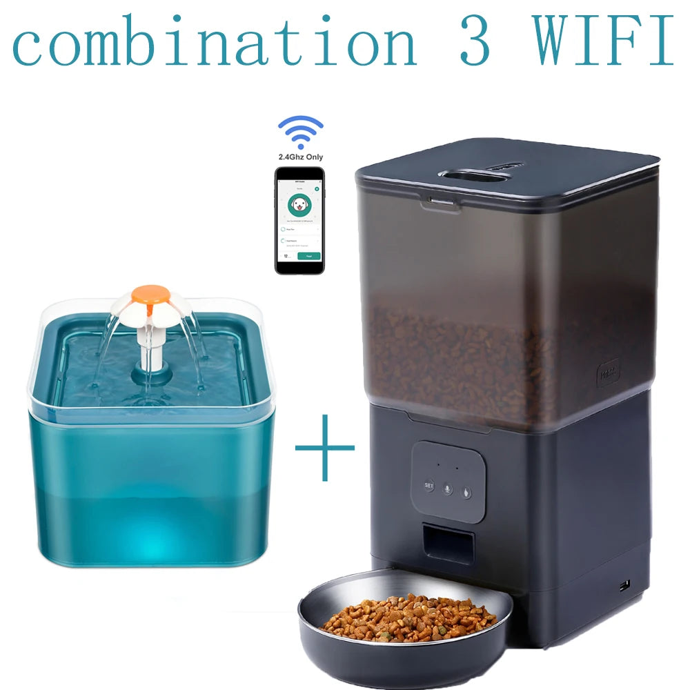 6L Dog Automatic Feeder Transparent Pet Smart Feeder 2L Cats Dispenser Feeding Bowl Remote Tuya WIFI Control Dry Food Pet Feeder luxecrown.co.uk