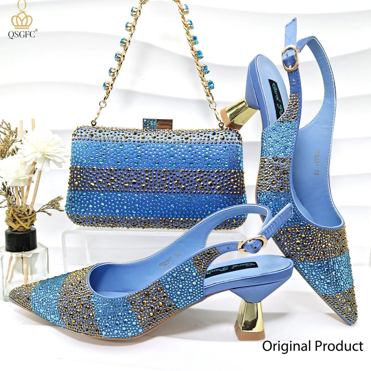 2026 Nigerian Women Heel Ladies Italian Luxury Design Green Shoes And Bag Set Decorated with Rhinestone Handbag Wedding Party luxecrown.co.uk