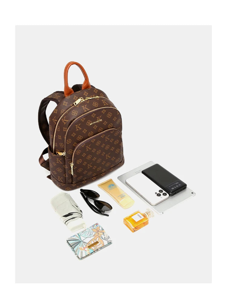 Mkf Genuine Vintage Retro Casual Backpack for Women, Original Design Niche Women's Bag, Large Capacity Travel Trendy Bag luxecrown.co.uk