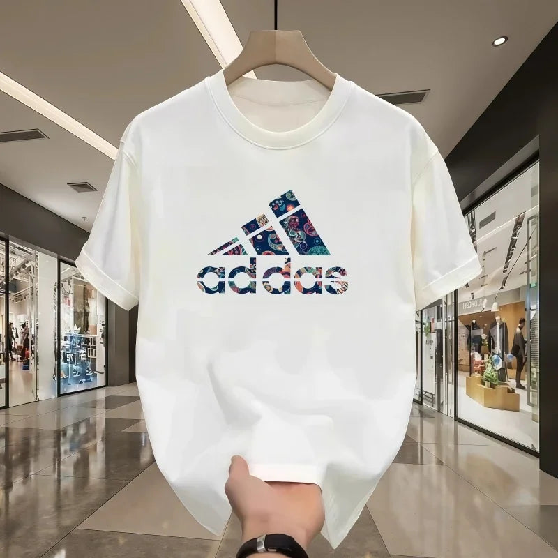 2026 Summer Men's T-shirt Short Sleeve Pure Cotton T-shirt Summer Slim Fit Full Cotton Half Sleeve Round Neck Breathable Trend luxecrown.co.uk
