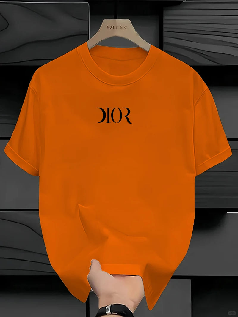 New Summe Luxury Brand T-shirt Pure Cotton Flat Print Large Size Round Neck Short Sleeve Men's and Women's Top T-shirt luxecrown.co.uk