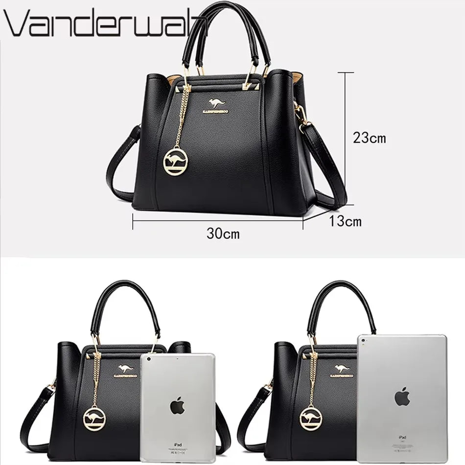 Luxury Handbag Fashion Print Large Capacity Soft Leather Women Shoulder Crossbody Bag Leisure Designer Ladies Purses and Handbag luxecrown.co.uk