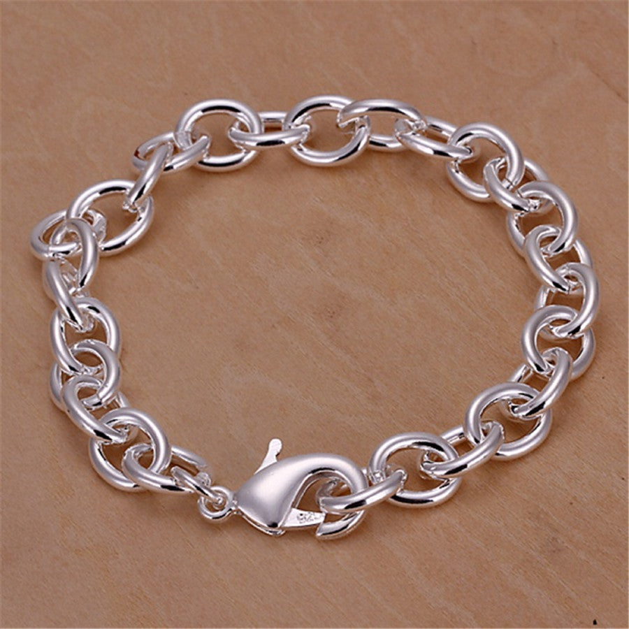 925 Sterling Silver Exquisite Solid Chain Bracelet Fashion Charm Women Men Solid Wedding Cute Simple Models Jewelry Streetsharks