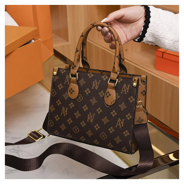 Elegant Retro Women's Tote Bag Single Shoulder Crossbody Bag Floral Print Ladies Handbag Luxury Texture Commuter Messenger Bag luxecrown.co.uk
