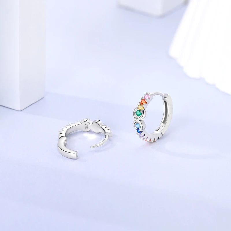 2025 Original 925 Sterling Silver Hoop Earring Zirconia Irregularity Stud Earring For Women Engagement Birthday Jewelry Gift Streetsharks