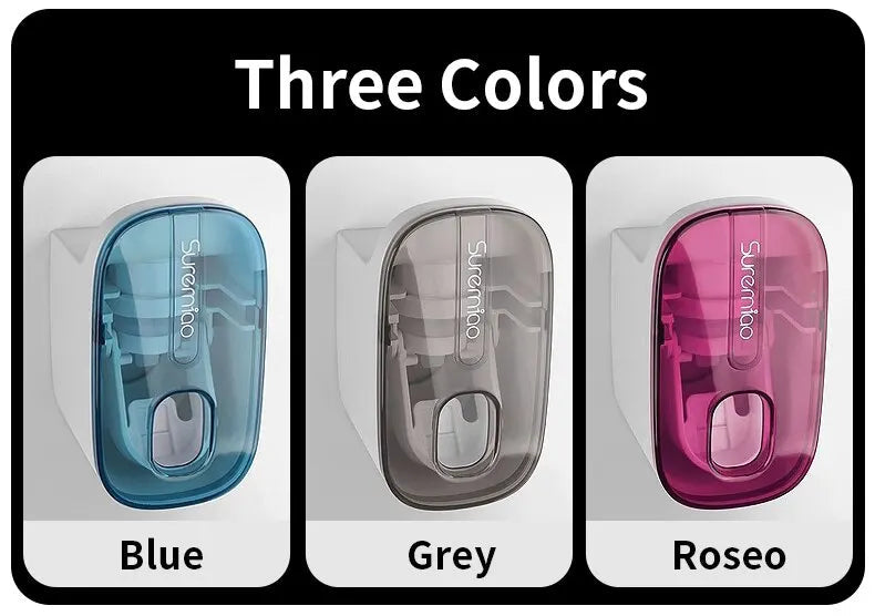 1 PCS Automatic Toothpaste Dispenser Bathroom Accessories Wall Mount Lazy Toothpaste Squeezer Toothbrush Holder Streetsharks