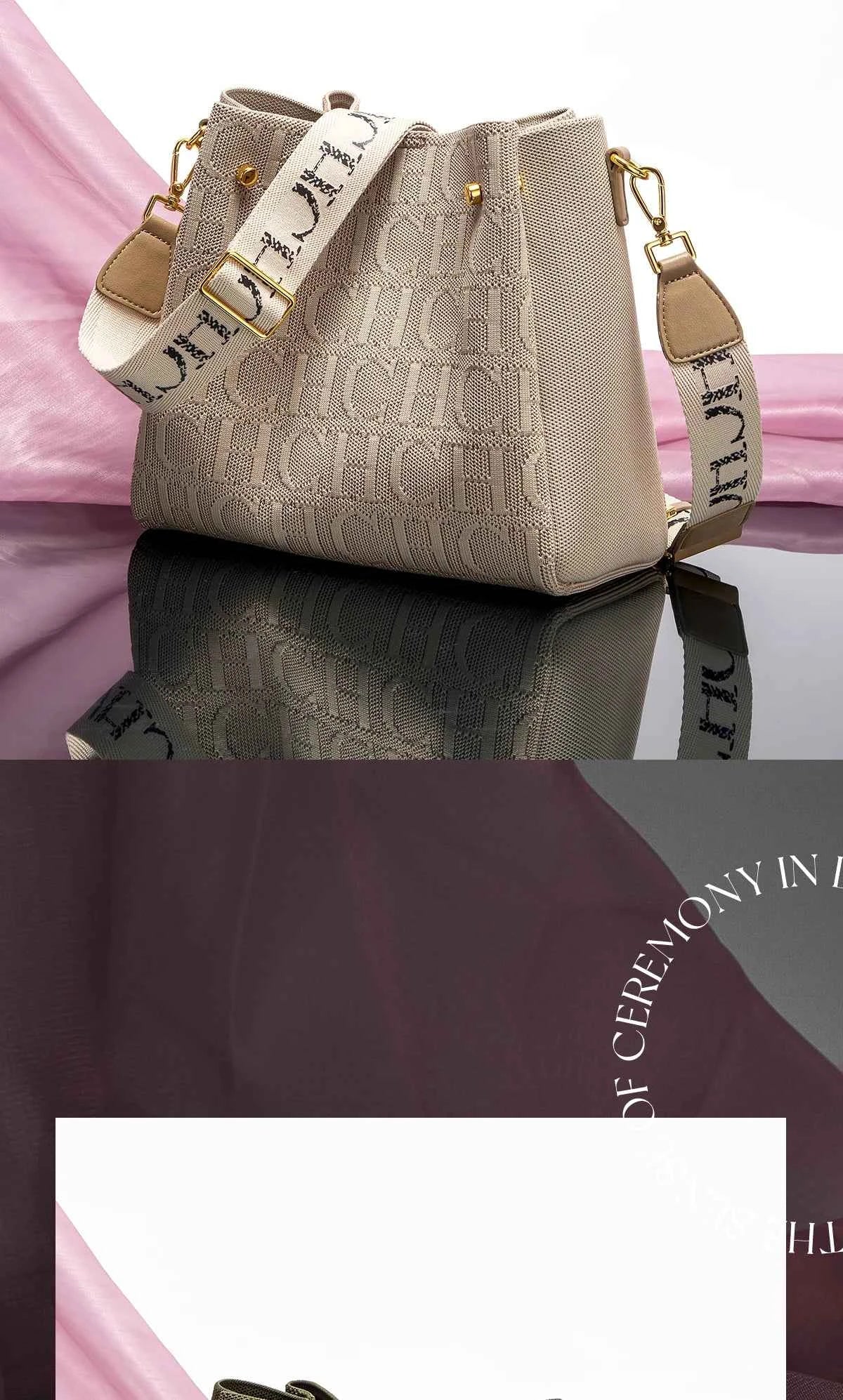 CH Crossbody Elegant Design Sense Letters Drawstring Design Brand Women's Bag Fashion Casual Hundred Women's Bag Crossbody