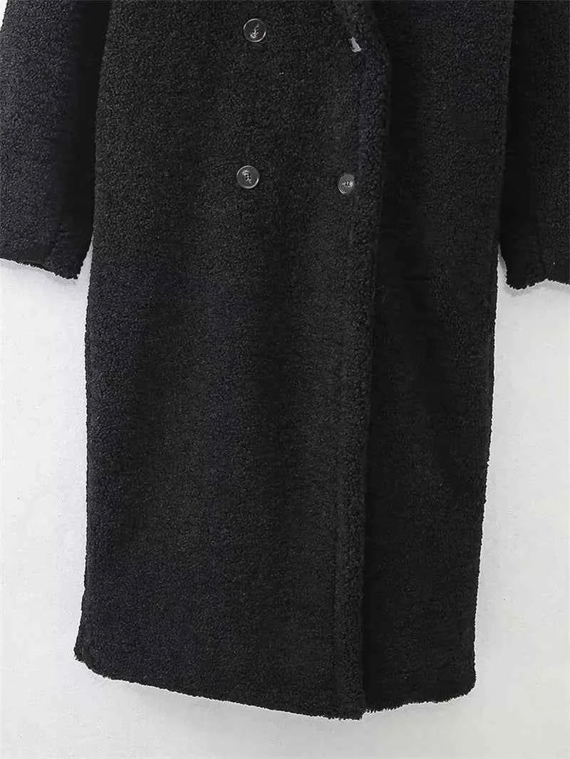 KEYANKETIAN Winter New Women's Teddy Bear Coat Stylish Thick Thick Warm Faux Fur Fleece Lady Long Coat Double Breasted Jacket