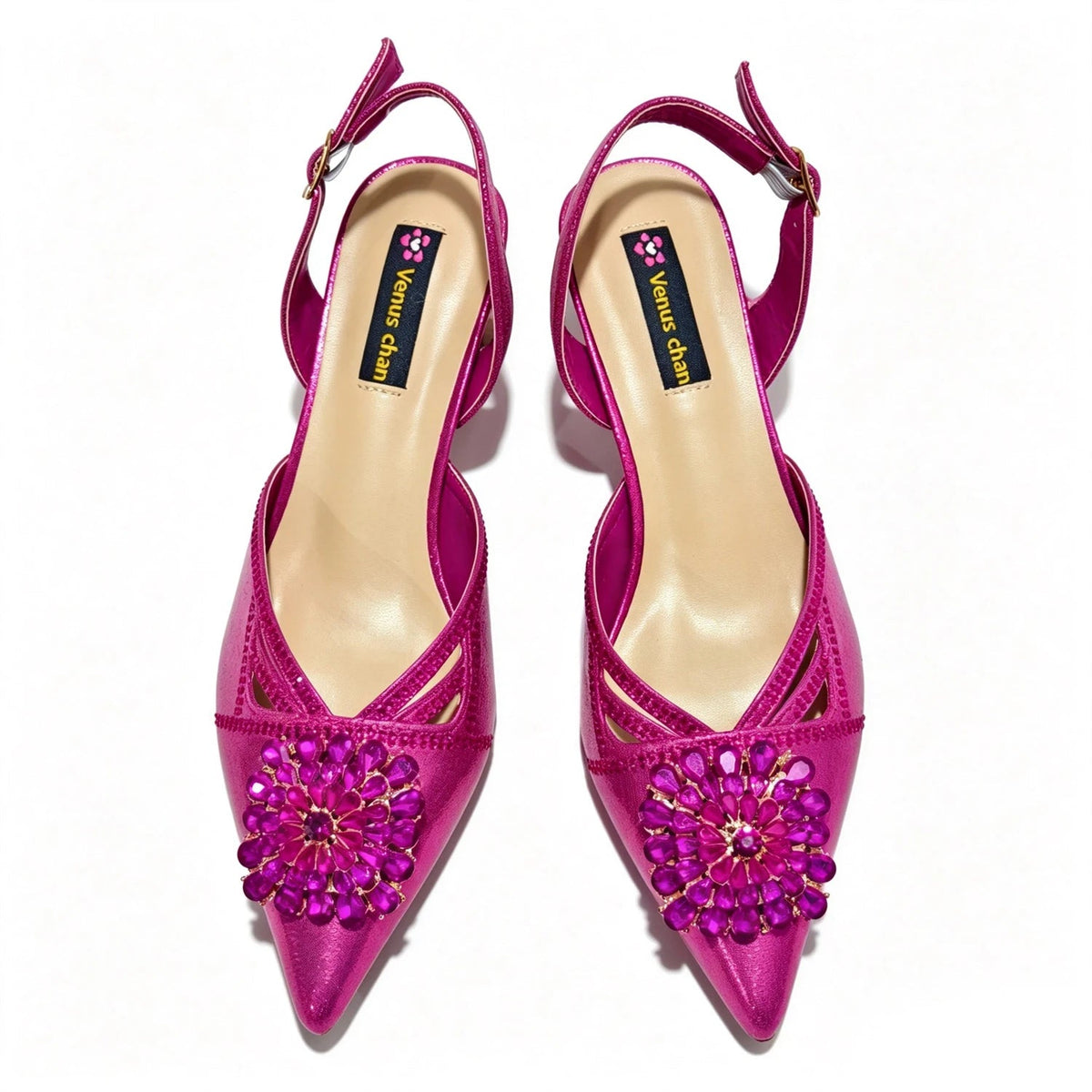 2026 Italian Peach Gold Rhinestone HAND CRAFTED UPPER Pointed Toe Women High Heels Shoes and Bag Set Elegant Party Shoes luxecrown.co.uk