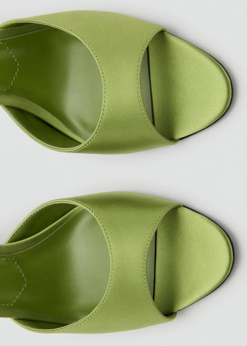 2026 Summer New Women's High Thin Heels Pointed Toes Fashion Slippers Elegant Satin Shoes Sexy Peep Toe Stiletto Sandals Pumps luxecrown.co.uk