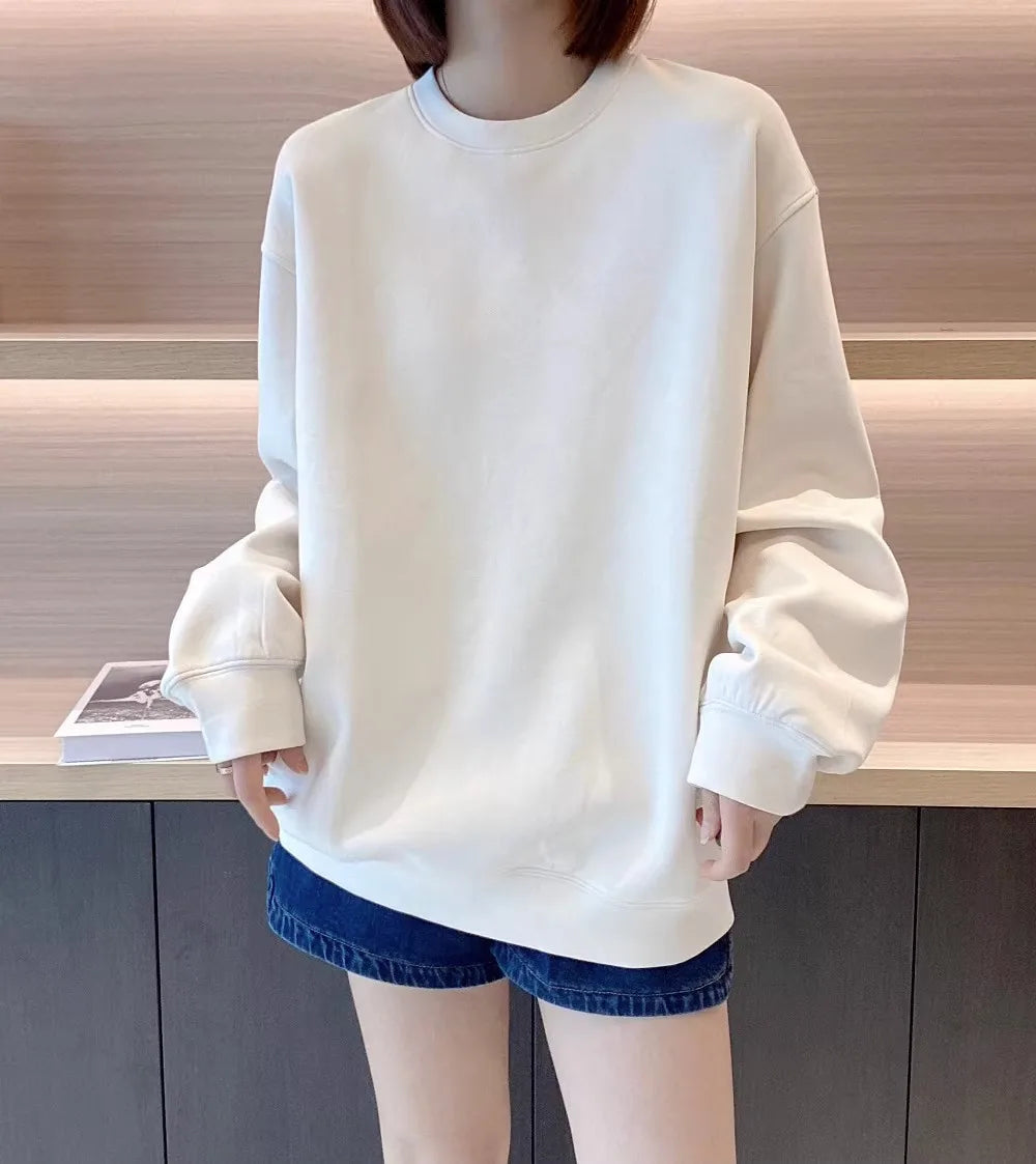 Luxury Brand Tiger Print Spring Autumn and Winter Fashion Loose Round Neck Pullover Sweater Women's Velvet Thicker Streetsharks