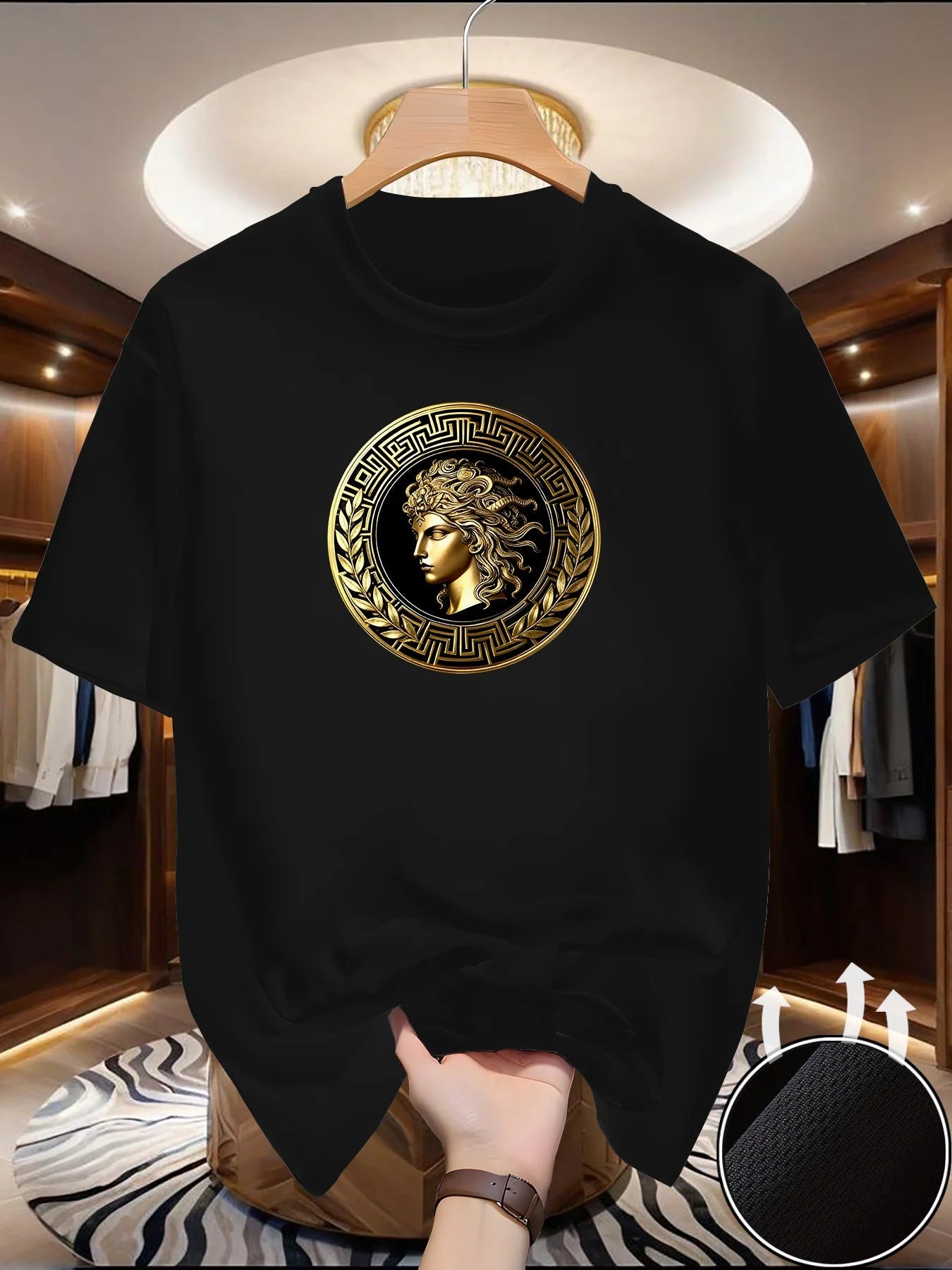Men's Side face beauty print T-shirt Summer Outdoor Casual Sports Quick Drying Short Sleeve Top Europe Size Men Clothing for Son luxecrown.co.uk
